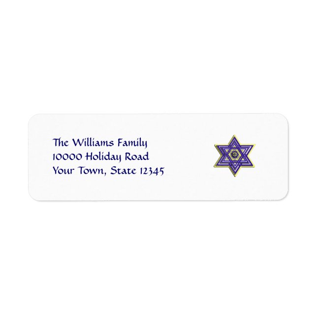 Star of David Return Address Labels (Front)