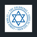 Star of David return address Self-inking Stamp<br><div class="desc">Return address rubber stamp featuring a Star of David inside a circle with your name and address wrapped around the design. For more products,  custom requests,  sales & news,  please follow us on Facebook: @chaistationery</div>