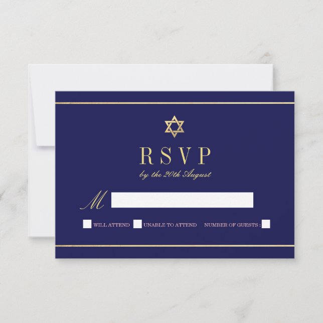 Star of David RSVP Deep Blue | w/ Address (Front)
