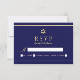 Star of David RSVP Deep Blue w/ Address