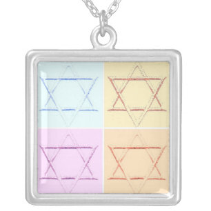 Star of David/save the date Silver Plated Necklace