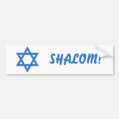Star of David SHALOM Bumper Sticker