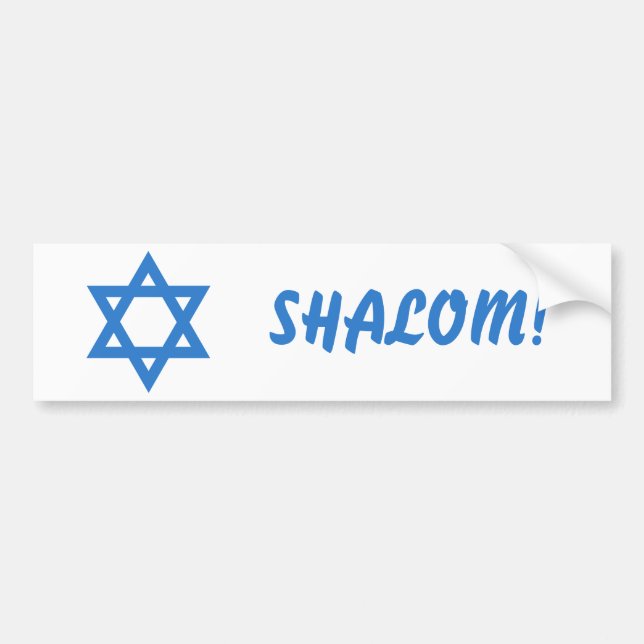 Star of David, SHALOM! Bumper Sticker (Front)