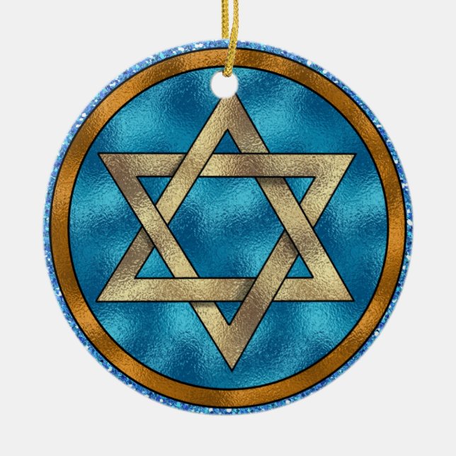 Star of David Shalom - SRF Ceramic Ornament (Front)