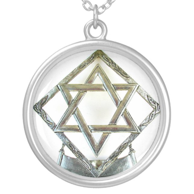 STAR OF DAVID SILVER PLATED NECKLACE (Front)