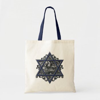 Star Of David Silver Tote Bag by ArtDivination at Zazzle