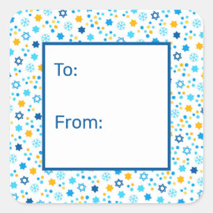 Star of David Snowflakes Gift Tag