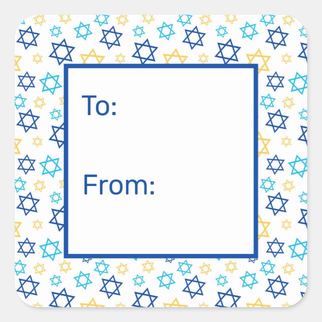 Star of David Square Sticker (Front)