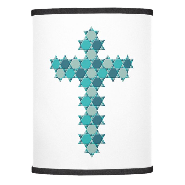 Star of David Star Cross Blue Optical Illusion Lamp Shade (Front)