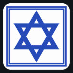 Star of David Sticker<br><div class="desc">Square sticker with an image of a deep blue Star of David and a double deep blue border on white. See matching round sticker, confetti, label and wrapping paper. See the entire Hanukkah Sticker collection under the CARDS & STICKERS category in the HOLIDAYS section.</div>
