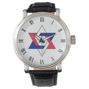 Star of David symbol stylised France three colors  Watch