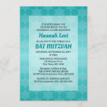 Star of David Teal Ombre Bat Mitzvah Invitation<br><div class="desc">Stylish and classic,  these Bat Mitzvah Invitations feature a star of David pattern over a teal gradient background and are fully customizable to say exactly what you want!</div>