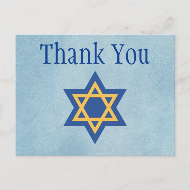 Star of David Thank You Postcard (Front)