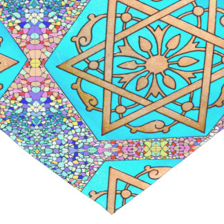 Star of David Turquoise Short Table Runner
