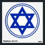 Star of David Wall Sticker<br><div class="desc">Brighten your Hanukkah décor with this round wall decal with an image of a royal blue Star of David and royal blue double border on white. See the entire Hanukkah Wall Decal collection under the ART,  POSTERS & WALL DECALS category in the HOLIDAYS section.</div>