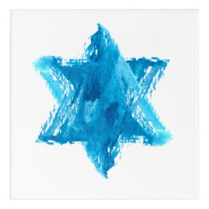 Star of David Watercolor Acrylic Print