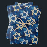 Star of David Watercolor Hanukkah  Wrapping Paper Sheets<br><div class="desc">Hope you like this star pattern.  Check out my shop for lots more colors and patterns and let me know if you'd like something customized.</div>