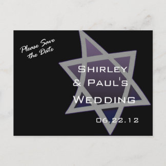 Star of David Wedding Postcard