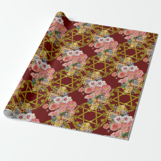 Star of David with Floral Spray Wrapping Paper