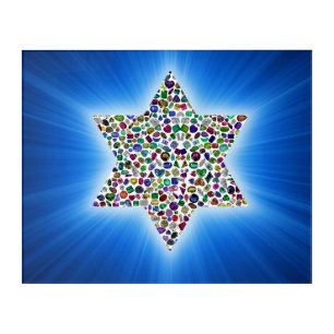 Star of David with Gemstones Acrylic Print