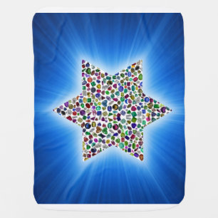 Star of David with Gemstones Baby Blanket