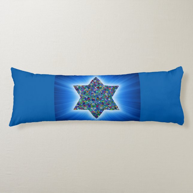 Star of David with Gemstones Body Pillow (Front)
