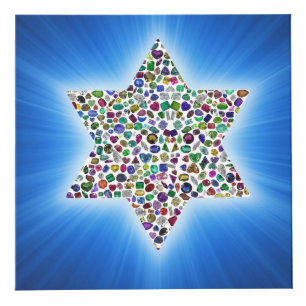 Star of David with Gemstones Cube