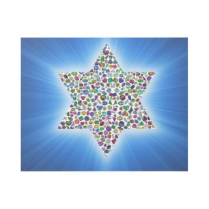 Star of David with Gemstones Gallery Wrap