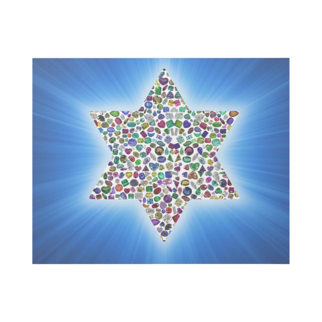 Star of David with Gemstones Gallery Wrap (Front)