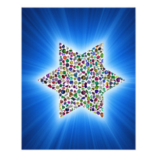 Star of David with Gemstones Photo Print