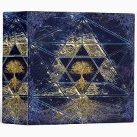 Star of David with Gold Tree of Life 3 Ring Binder