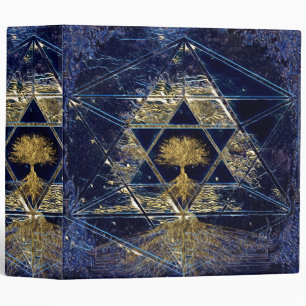 Star of David with Gold Tree of Life 3 Ring Binder