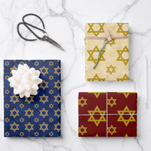 Star of David Wrapping Paper Flat Sheet Set