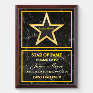 Star of fame award plaque
