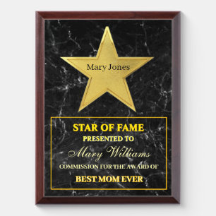 Star of fame award plaque