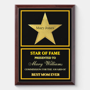 Star of fame award plaque