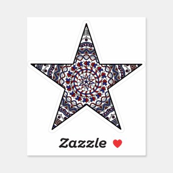 Star Of Independence Contour Sticker by ValerieDesigns3 at Zazzle
