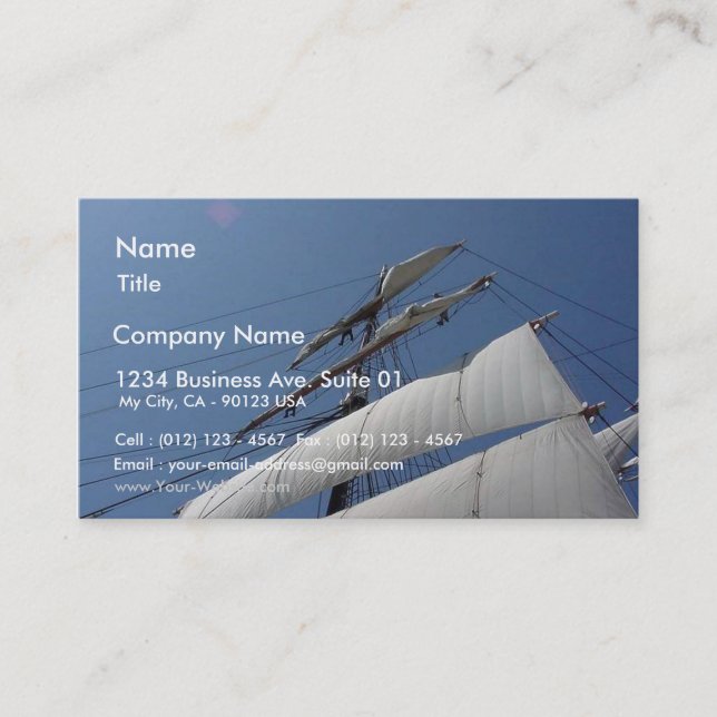 Star Of India Ship Sails Boat Business Card (Front)