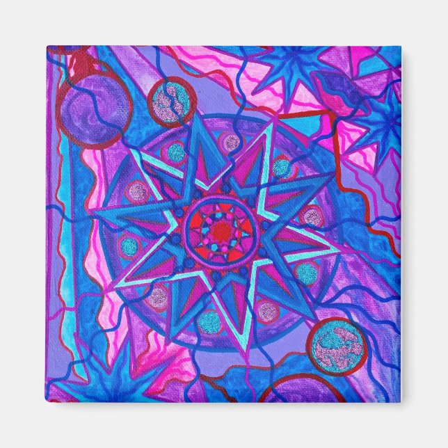 "Star of Joy" 2 Inch Square Magnet (Front)
