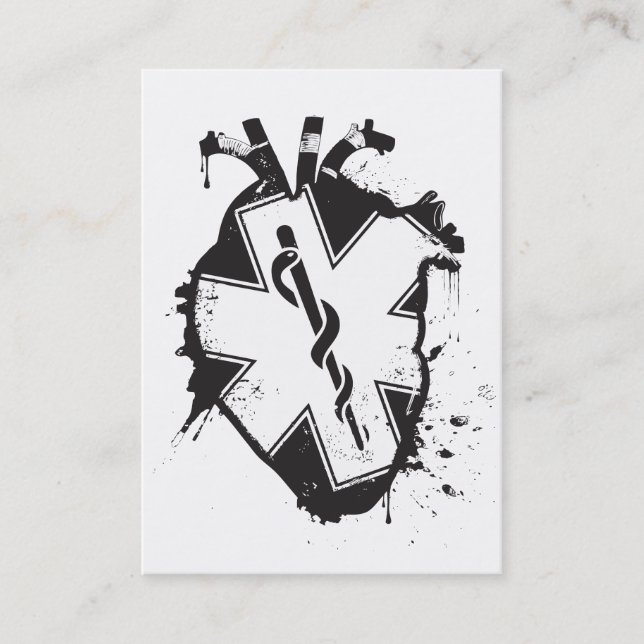 star of life anatomical heart business card (Front)