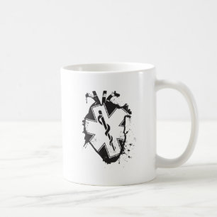 star of life anatomical heart coffee mug