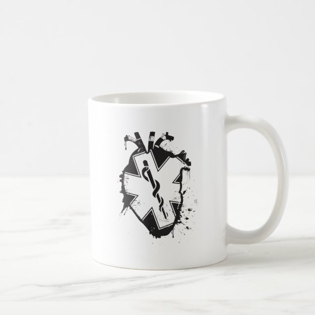 star of life anatomical heart coffee mug (Right)