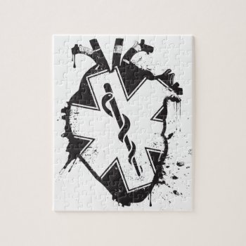 Star Of Life Anatomical Heart Jigsaw Puzzle by identica at Zazzle