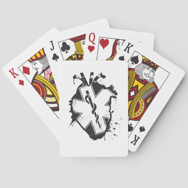 star of life anatomical heart poker cards (Back)