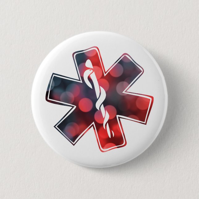 star of life bokeh pinback button (Front)
