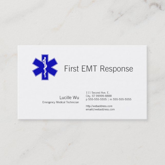 Star of Life Business Card (Front)