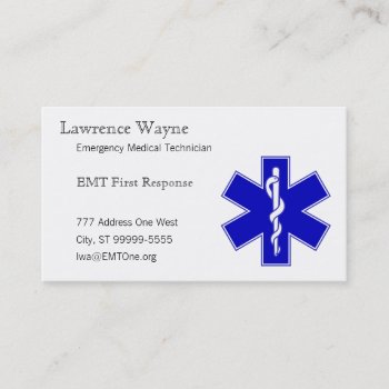 Star Of Life Business Card by TerryBain at Zazzle