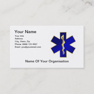 Star of Life Business Card, double sided. Card