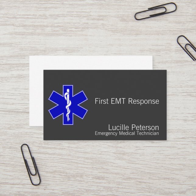 Star of Life (Dark) Business Card (Front/Back In Situ)