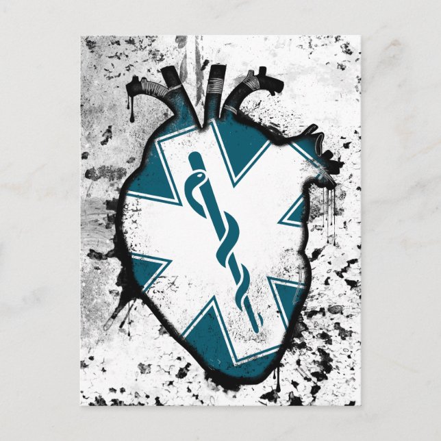 star of life emergency medical services worker postcard (Front)